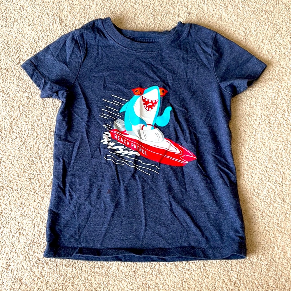 Navy blue shark tee